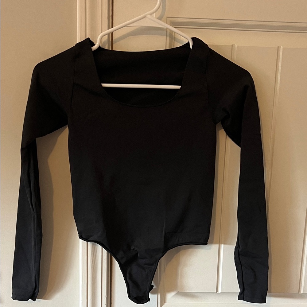 SKIMS Black Long Sleeve Bodysuit
